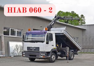 camion-benne MAN LE 8.220* KIPPER 3,85 m + HIAB 060 - 2 * TOP