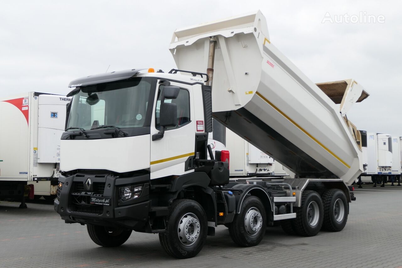 camion-benne Renault K 480 / 8x4 / WYWROTKA TYLNOZSYP / HYDROKLAPA / 2019 ROK / EURO