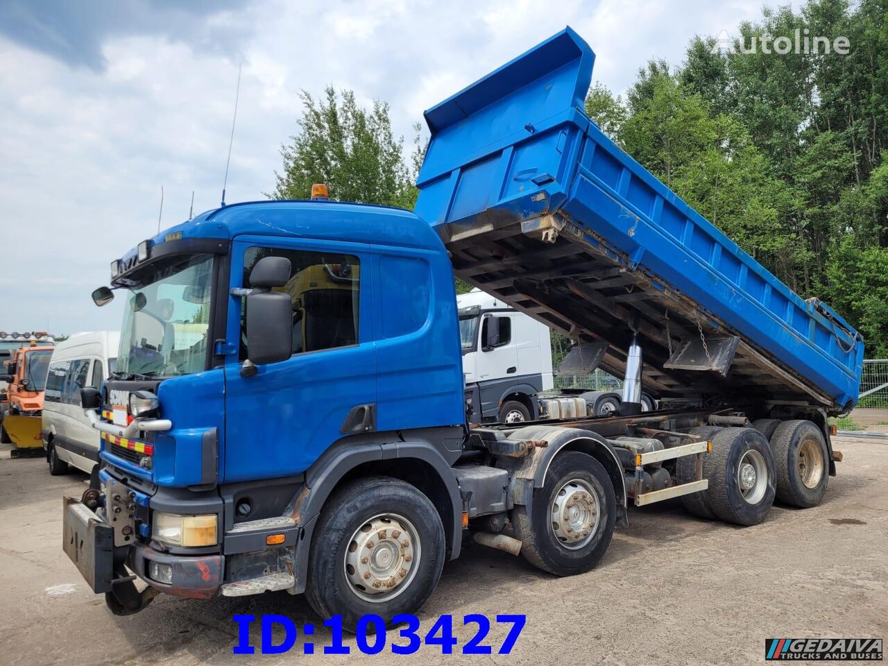 camion-benne Scania 124 420 8x2 - Manual - Big Axle - Full Steel