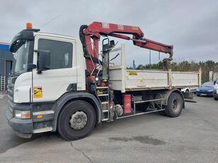 camion-benne Scania P230 Tipper + crane HMF 1110K2