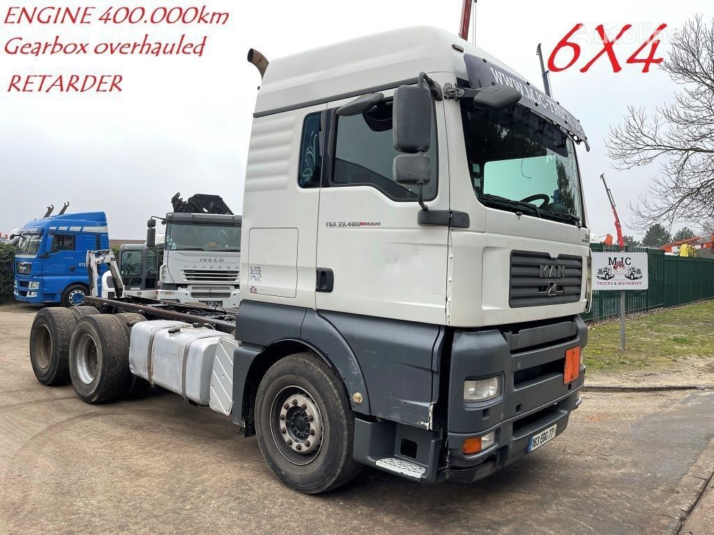 camion châssis MAN TGA 33.480 6x4 MANUAL GEARBOX ZF - RETARDER - 13T AXLES - EURO 4