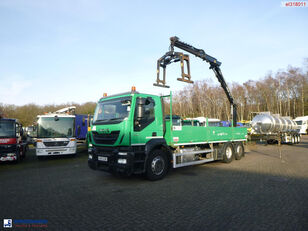 camion plateau IVECO Stralis 310 6x2 Euro 6 RHD + Atlas 129.3 crane
