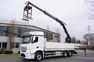 camion plateau Mercedes-Benz Arocs 6×2 2545 Crane HIAB 177 K PRO/HIPRO / steering and lifting