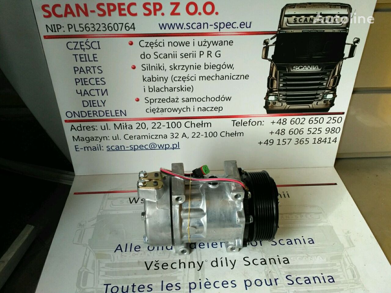 compresseur de climatisation Scania D9 D11 D12 Thermotec 1853081,1888033 pour tracteur routier Scania P R G T