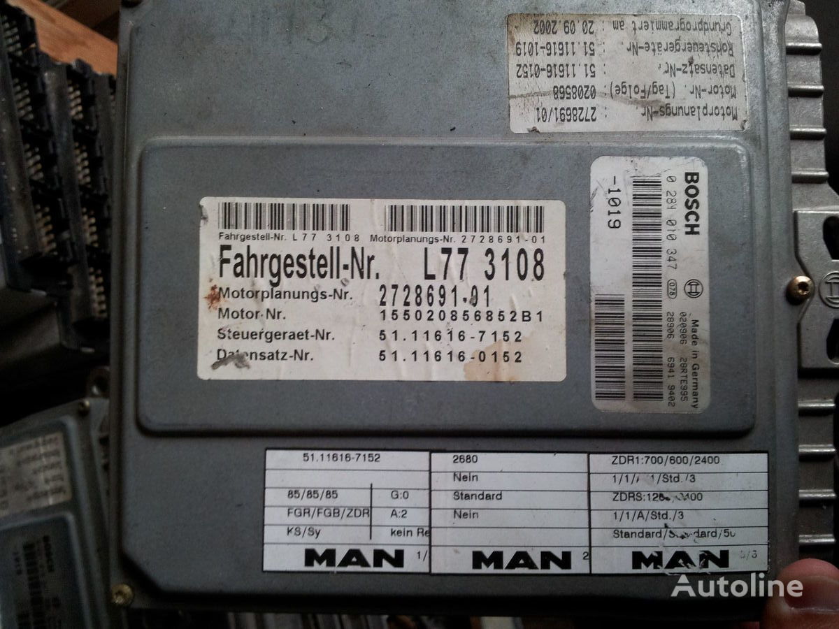 unité de commande MAN ECU EDC, engine control unit 4 series , L2000, 51116167173, 5111 pour tracteur routier MAN 4, L2000