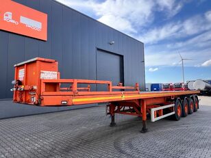 semi-remorque plateforme Mol 62 tons Ballast trailer, 4 axles, 2 steering axles, Belgium- tra